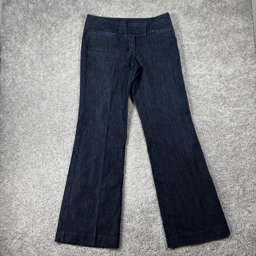 Express Design Studio Editor Dark Wash Flare Leg Trousers Jeans Size 12 32x32